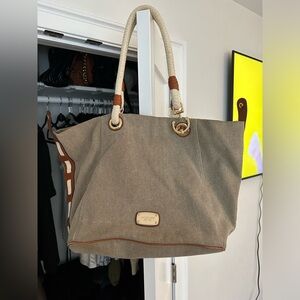 Michael Kors woven canvas bag with rope strap